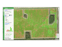 Agroview Screenshot of Citrus Growing Block with Height Histogram and Soil EC Map